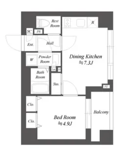 ブランシエスタ品川大井町パークエッジ【1階】の間取り