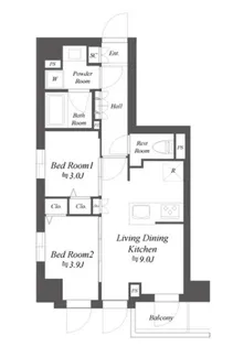 ブランシエスタ品川大井町パークエッジ【2階】の間取り