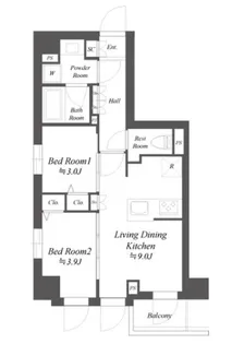 ブランシエスタ品川大井町パークエッジ【3階】の間取り
