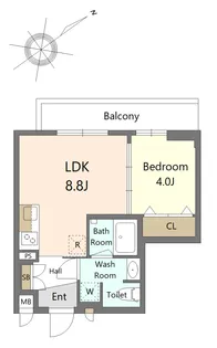 Reframe5池尻大橋【B001号室】の間取り