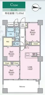 PJツリーネスト【7階】の間取り