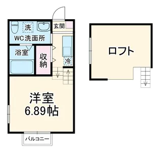 chalet 涼風テラス【102号室】の間取り