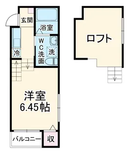chalet 涼風テラス【104号室】の間取り