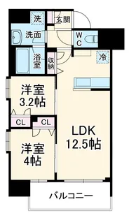 ルフォンプログレ南森町【5階】の間取り