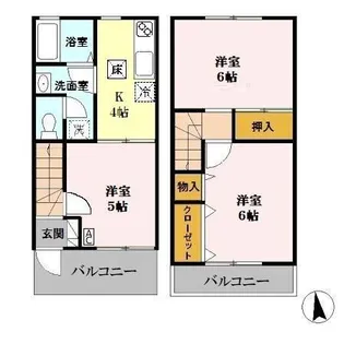 エーデルハイムスズキ B【106号室】の間取り