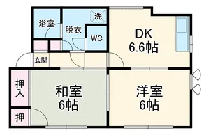 フラット谷戸B【202号室】の間取り