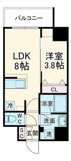 コンフォリア・リヴ桜川ソルテラス【3階】の間取り
