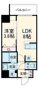 コンフォリア・リヴ桜川ソルテラス【3階】の間取り