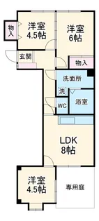 ライオンズマンション黒川第2【105号室】の間取り