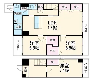 エベンエゼル三条【5階】の間取り