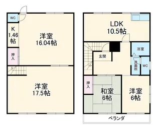 ハピネス千代11棟【1階】の間取り