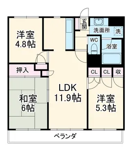 コスモ蕨【704号室】の間取り