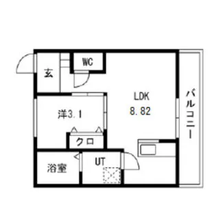 ティンガーラ須ヶ口 EAST【202号室】の間取り