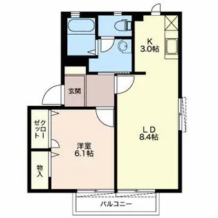 クリサ・ノーヴァC【1階】の間取り