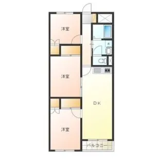 ロワールミタハイツ【4階】の間取り