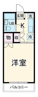 ワンルームフジミ【205号室】の間取り