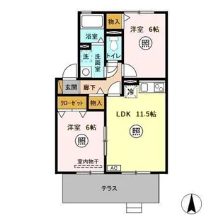 ROYAL GARDEN CASAHARA I【1階】の間取り