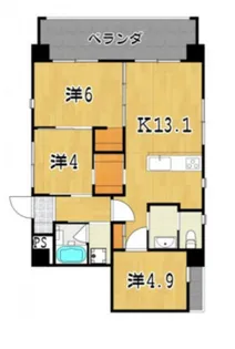 La botanica【402号室】の間取り