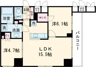 パークアクシス板橋本町ステーションゲート【9階】の間取り
