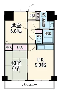 ライオンズマンション東浦和【6階】の間取り