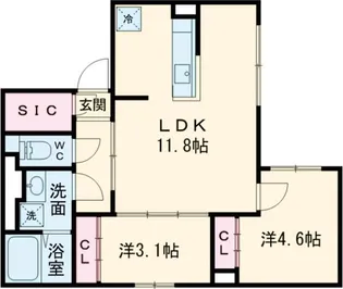 マリオン杉並【2階】の間取り