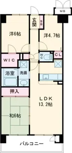 サンシティ西京極 みどりの街 弐番館【11階】の間取り