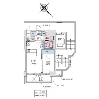 スプランディッド弁天町DUE【6階】の間取り