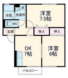 ボナールハイツB【1階】の間取り