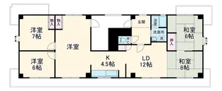 緑地公園第3千里ハイツ【7階】の間取り