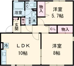 メゾンハーモニーB棟【1階】の間取り