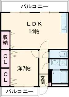 AXIS浜寺公園【505号室】の間取り