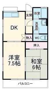 メゾンフラットこてはし【202号室】の間取り