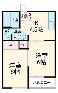 ジーライズ船橋上山町1【2階】の間取り
