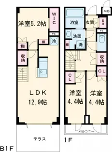 アジールコート都立大学【208号室】の間取り