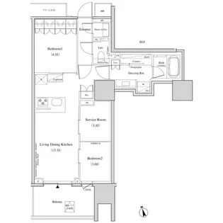 ザ・パークハビオ北千住【11階】の間取り