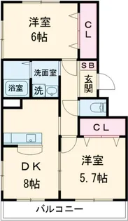 Rガーデン【203号室】の間取り