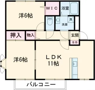 フォレスト・ガーデンB館【2階】の間取り