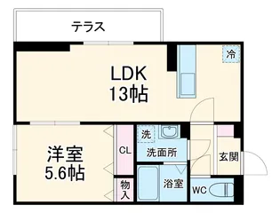 アンソレイユ宮ノ上【1階】の間取り