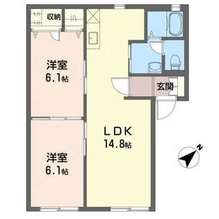 シンシア向山【1階】の間取り