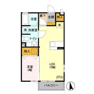 ホワイトミーティア【A01010号室】の間取り