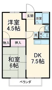 コーポ遊園【2階】の間取り