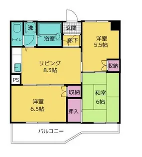 ピアチェーヴォレ【6号室】の間取り