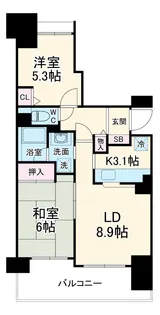 フロントシティ与野【6階】の間取り