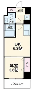 ドゥーエ二子新地【3階】の間取り