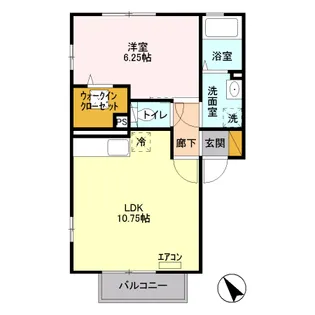 エル・ヴィエント【01030号室】の間取り