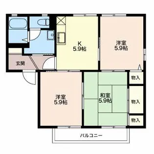 アレーゼⅠA【201号室】の間取り