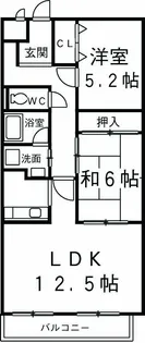 メルベーユ川畔【301号室】の間取り