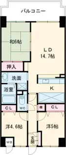 エンゼルハイム大濠公園南【14階】の間取り