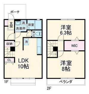 ル・アレ豊川【102号室】の間取り