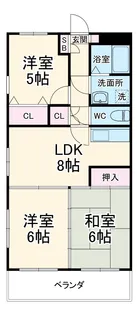 ア・ドリームさぎ山【3階】の間取り